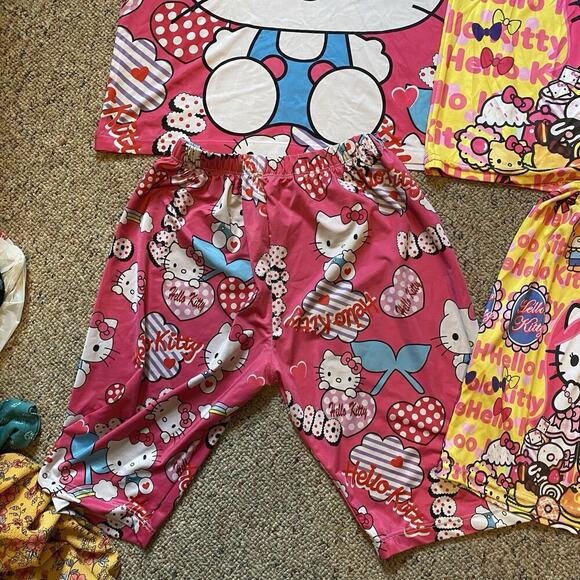 Girls Summer Outfit Set Hello Kitty And Friends S/M 8-10 2Shorts 2Shirts Casual - Picture 4 of 7